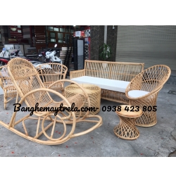 Bàn ghế mây tự nhiên MA276