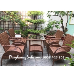 Bộ bàn ghế cafe mây nhựa NH215