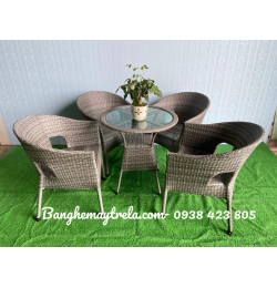 Bàn ghế cafe mây giả nhựa NH216