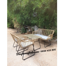 Bàn ghế giả mây sân vườn NH161