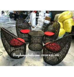 Bàn ghế mây nhựa NH151