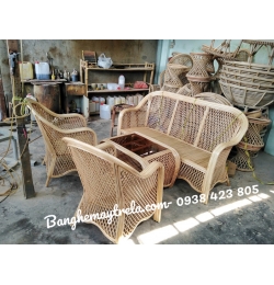 Bàn ghế sofa mây phòng khách MA453