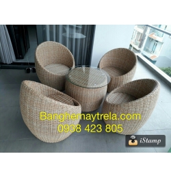 Bàn ghế nhựa giả mây NH1