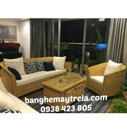 Bàn ghế sofa mây đan kín MA104