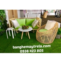 Bàn ghế mây trứng MA103