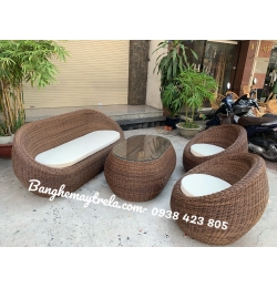 Sofa sò nhựa giả mây dùng ngoài trời NH213