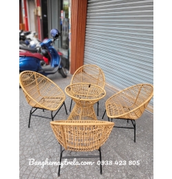 Bàn ghế cafe nhựa giả mây NH248