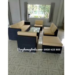 Bàn ghế mây nhựa ngoài trời NH257