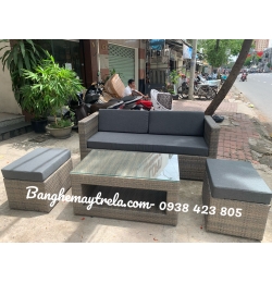 Bàn ghế mây nhựa ngoài trời NH166