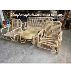 Bàn ghế mây tự nhiên phòng khách MA834