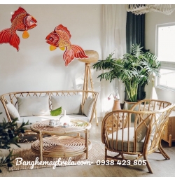 Bàn ghế sofa mây MA318