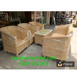 Bàn ghế mây tự nhiên MA64