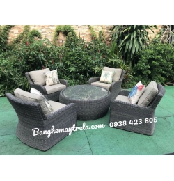 Bàn ghế ngoài trời nhựa giả mây NH140