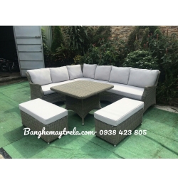 Bàn ghế ngoài trời nhựa giả mây NH136