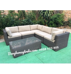 Sofa góc nhựa giả mây NH138