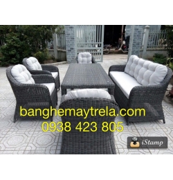 Bàn ghế nhựa giả mây NH20