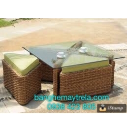 Bàn ghế nhựa giả mây NH28