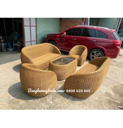 Bàn ghế sofa mây nhựa ngoài trời NH149