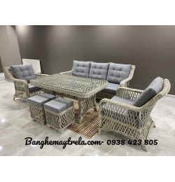 Sofa mây nhựa ngoài trời NH298