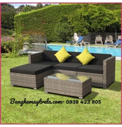 Bàn ghế mây nhựa ngoài trời NH303