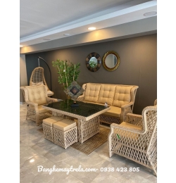 Bàn ghế sofa nhựa giả mây NH301