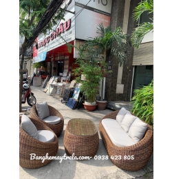 Bàn ghế sofa sò nhựa giả mây ngoài trời giá rẻ NH240