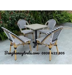 Bàn ghế cafe mây nhựa sân vườn NH204
