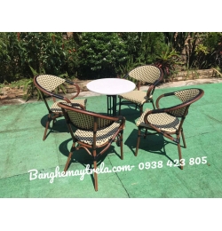 Bàn ghế cafe khung nhôm ngoài trời NH221