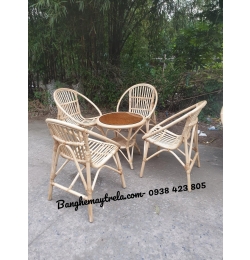 Bàn ghế mây tre đan MA744