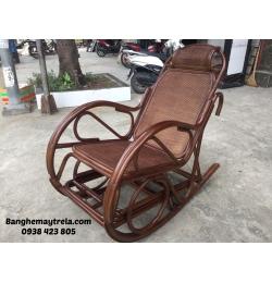 Ghế mây bập bênh sơn PU nâu MA209