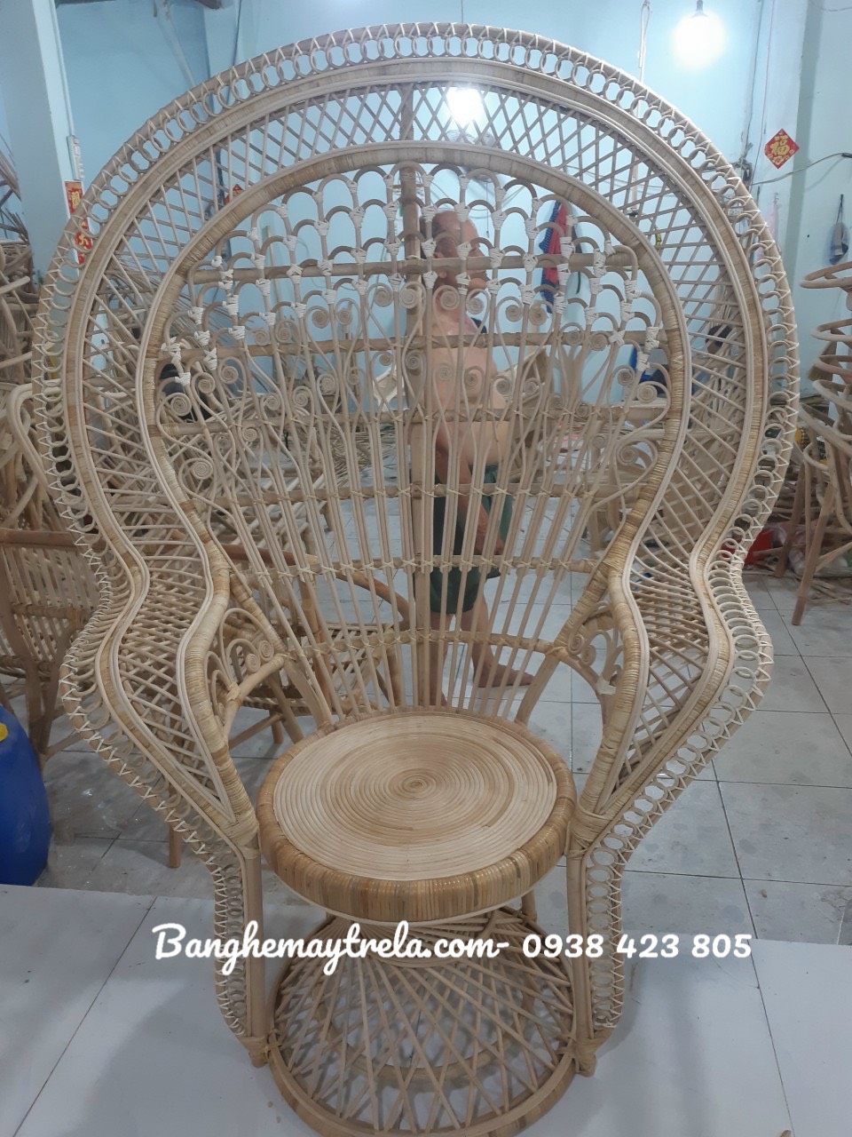 
								Ghế mây con công chụp hình decor  MA618