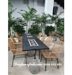 Ghế chân sắt mây nhựa NH313