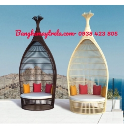 Ghế tổ chim mây nhựa ngoài trời NH192