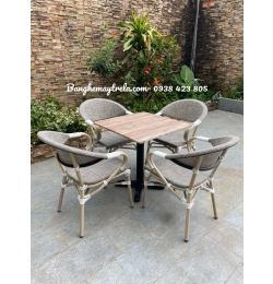 Ghế cafe mây nhựa khung nhôm NH374