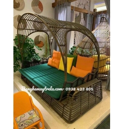 Ghế mây nhựa mái vòm ngoài trời NH259