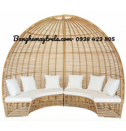 Ghế hồ bơi nhựa giả mây có mái vòm NH196