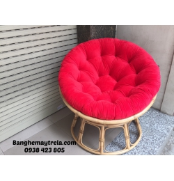 Ghế papasan nệm nhung đỏ MA182