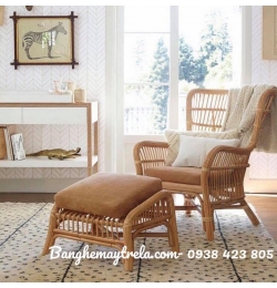 Ghế mây thư giãn kèm đôn gác chân MA758