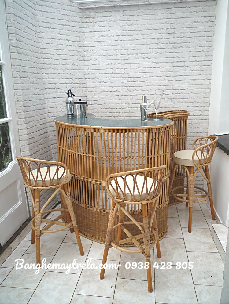
								Ghế mây quầy bar MA346