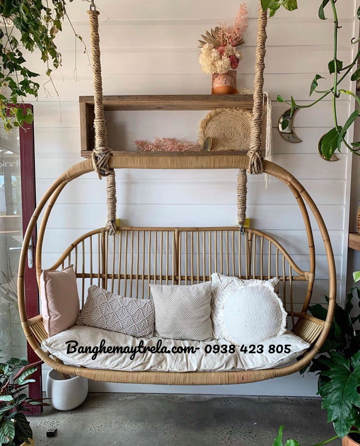 
								Ghế xích đu đôi mây tre MA503