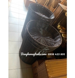 Bộ khay trưng trái cây nhựa giả mây NH324