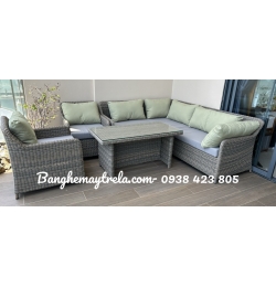 Sofa góc nhựa giả mây NH269
