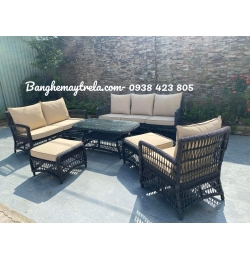 Bàn ghế sofa nhựa giả mây NH368