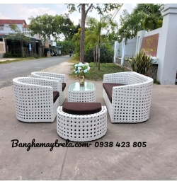 Bộ bàn ghế sofa phòng khách mây nhựa NH284