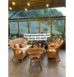 Bàn ghế sofa mây tự nhiên MA663