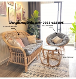 Bàn ghế sofa mây tự nhiên MA568