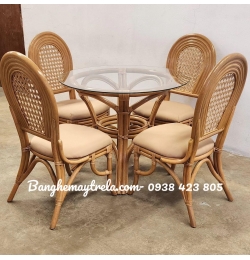 Bàn ghế ăn bằng mây MA678