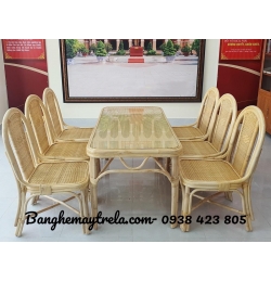 Bàn ghế ăn bằng mây tự nhiên MA492