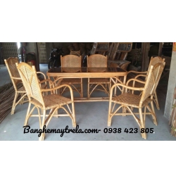 Bàn ghế mây phòng ăn MA371