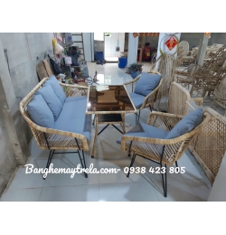 Bàn ghế mây tự nhiên MA489